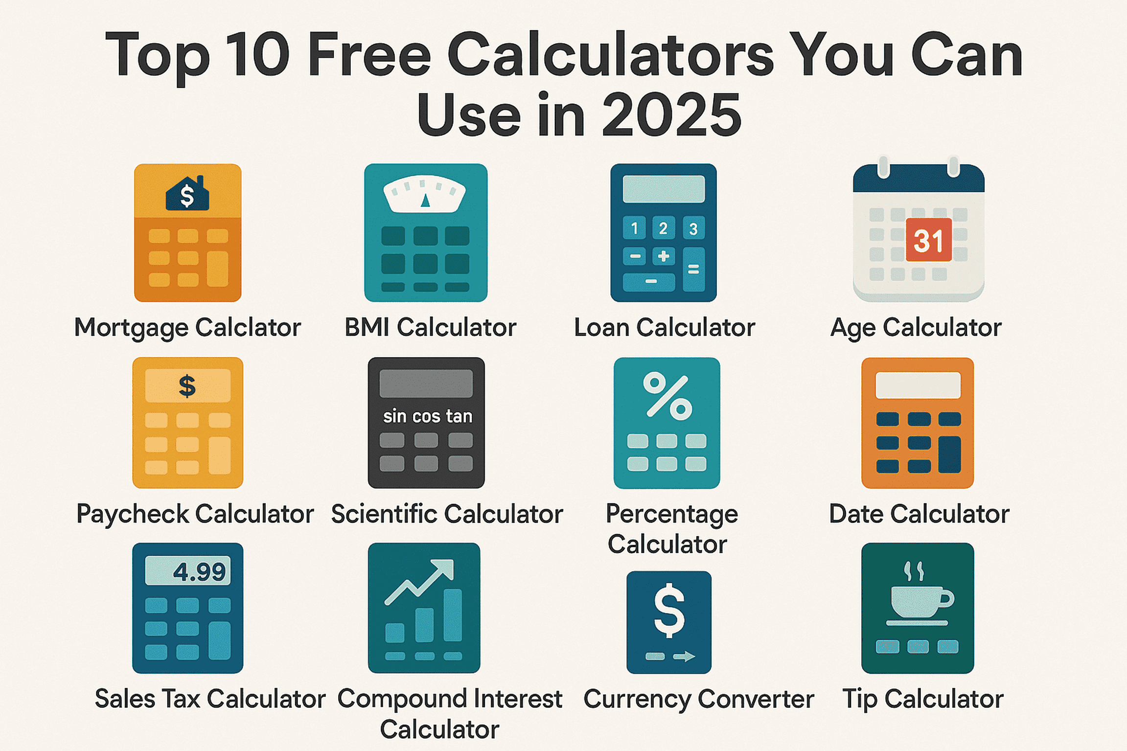Top 10 Free Calculators You Can Use in 2025